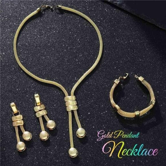 Gold Cuban Link Choker Necklace Bracelet Set Women Punk Fashion Chain Jewelry Gi - Picture 2 of 7